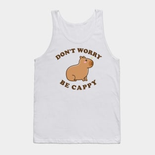 Don't Worry Be Cappy - Capybara Cartoon Tank Top